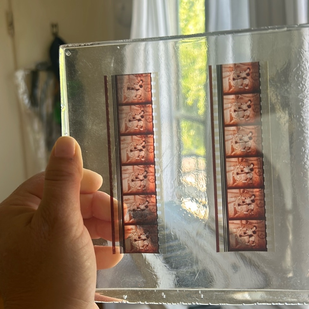 Walt Disney Steamboat Willy original film strip cast in resin..